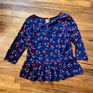 ModCloth Cherry Peplum Top